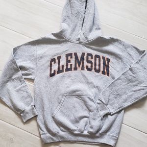 Clemson hoodie sweatshirt light grey small
